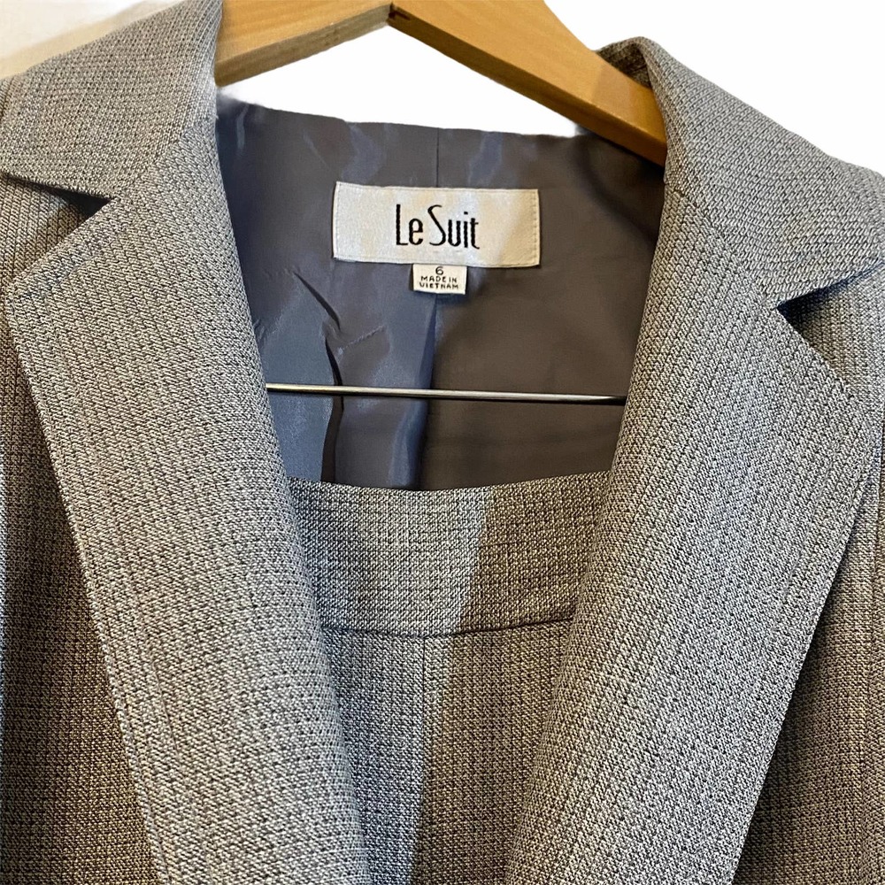 Le Suit Pant Suit Single Button Women Gray Size 6